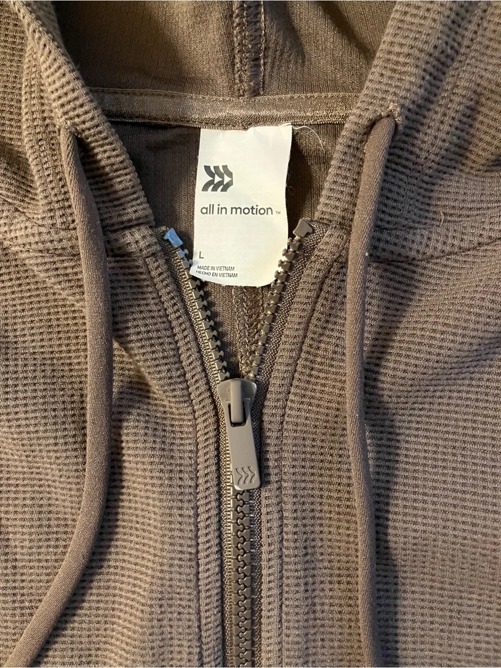 All-In-Motion On-The-Go Full-Zip Longsleeve Crop Hooded Sweatshirt Coffee Brown